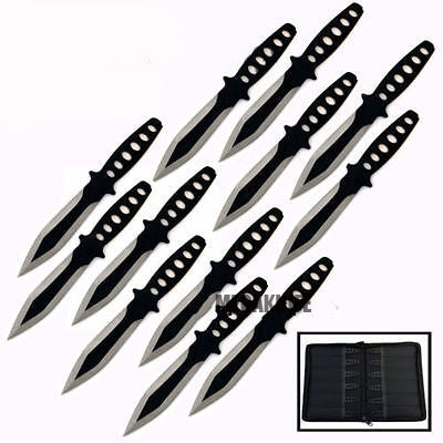 12PC 6" Tactical Ninja Throwing Knife Kunai Set