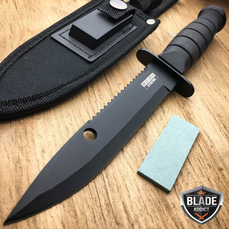 10.5" Black Survival Outdoor Fixed Blade