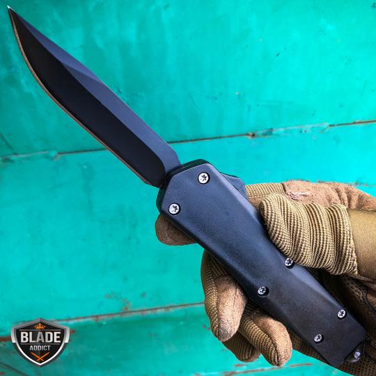9" Military Combat Spring Assisted Blade Out The Front OTF Tactical Pocket Knife - Choose A Style!