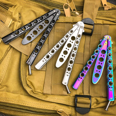 Butterfly Balisong Trainer Knife Training Dull Tool Stainless Metal Practice NEW