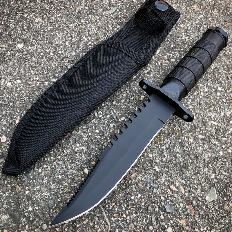 8.5" Tactical Camping Outdoor FIXED BLADE Hunting Fishing Knife w Survival Kit