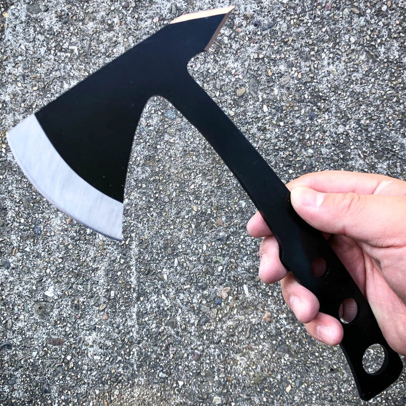 2PC Black Axe TWIN Double Blade Head Tomahawk Hatchet Throwing Knife