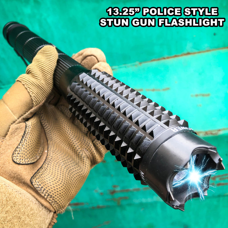 13.25" Metal POLICE Stun Gun Flashlight