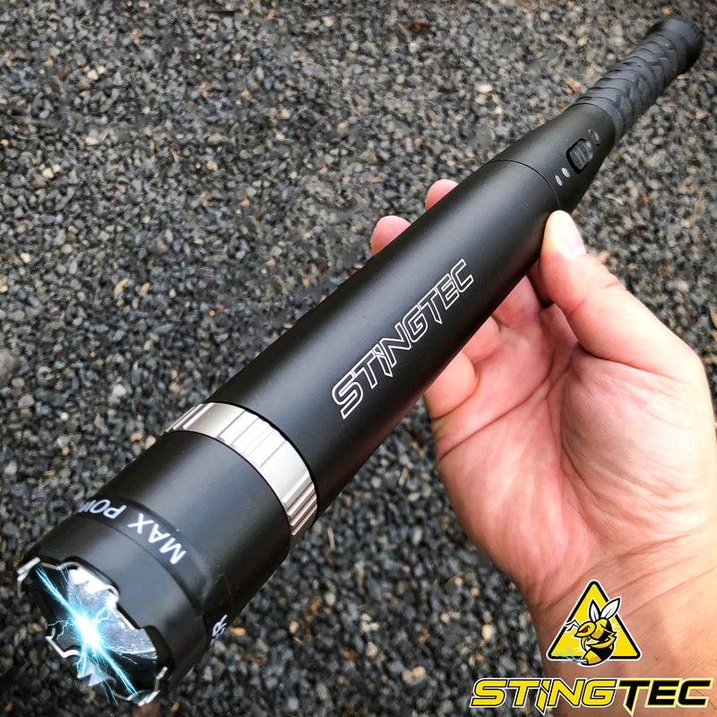 STINGTEC High Power Tactical POLICE  Stun Gun LONG LED Flashlight Shock Torch NEW