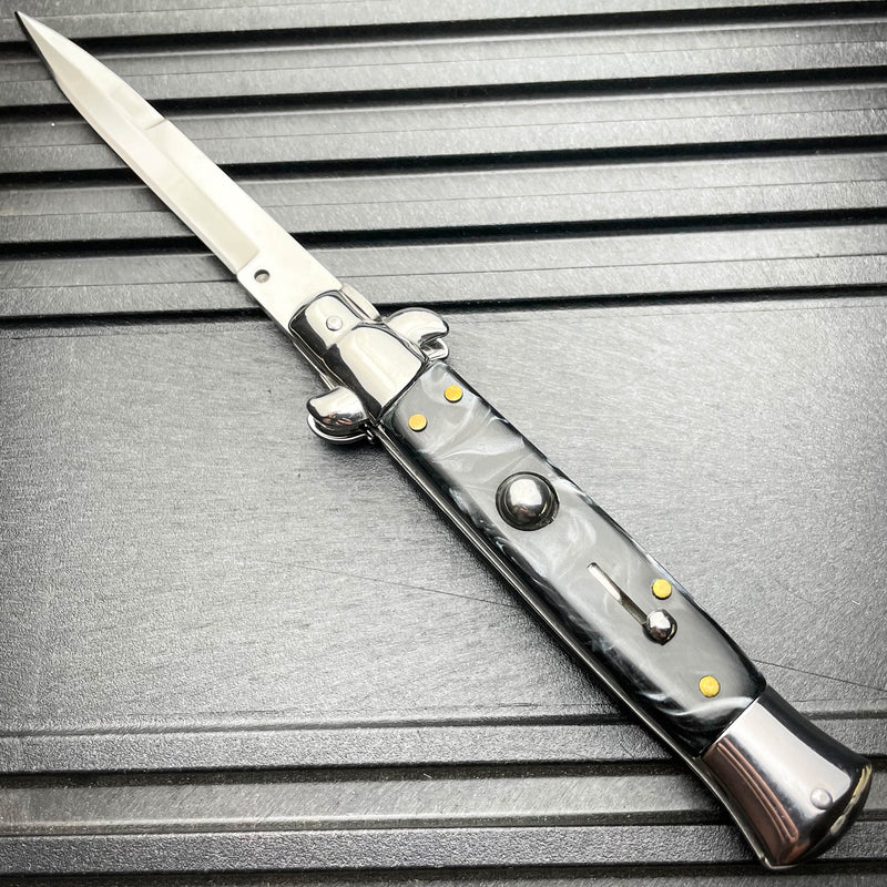 8.75" Italian Stiletto Switch Blade Pocket Knife - BLADE ADDICT