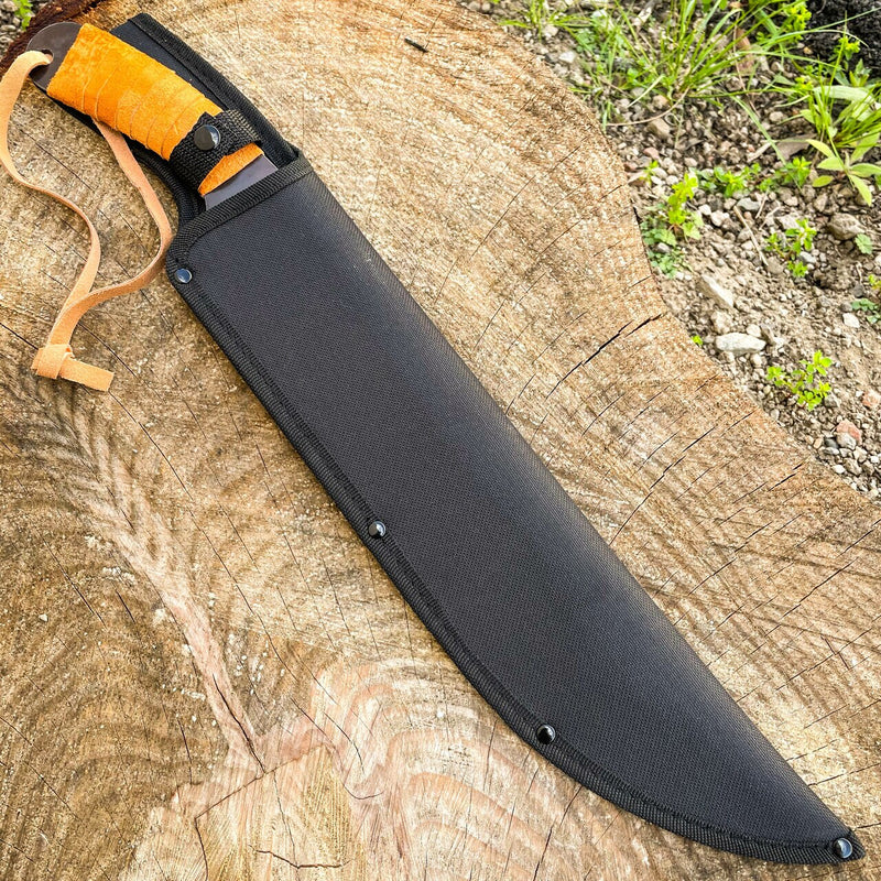 20" Barong Fixed Blade Hunting Outdoor Camping Survival Machete Knife w/ Sheath - BLADE ADDICT