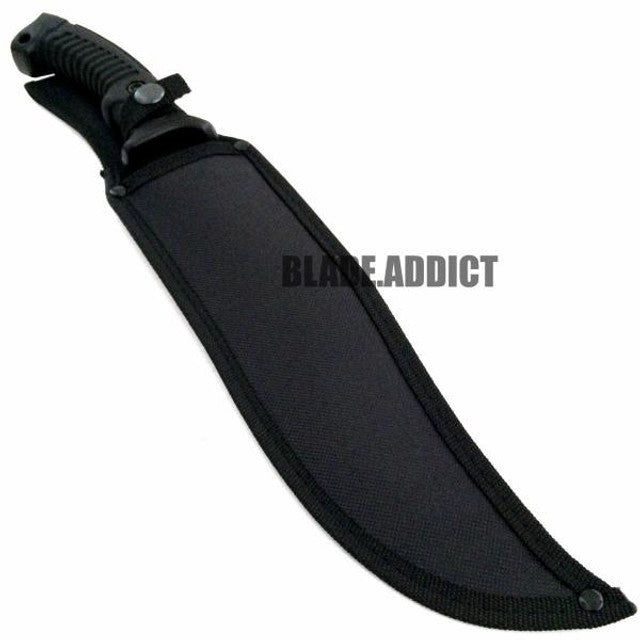 15.5" Black HUNTING SURVIVAL FIXED BLADE MACHETE Tactical Knife