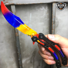 CSGO MARBLE FADE Practice Knife Balisong Butterfly Tactical Combat Trainer NEW