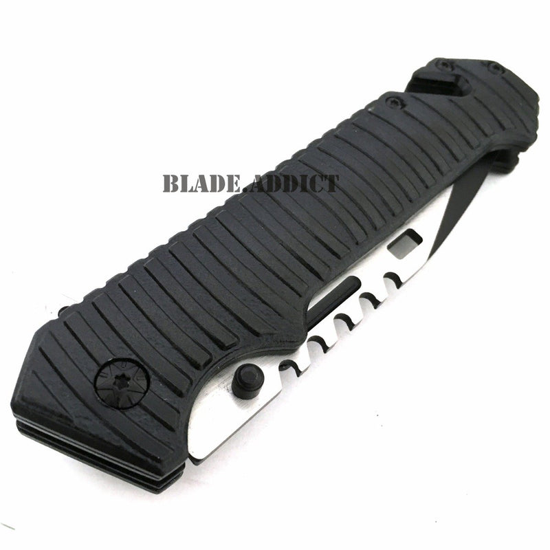9" TAC FORCE Spring Assisted Open SAWBACK BOWIE Tactical Rescue Pocket Knife