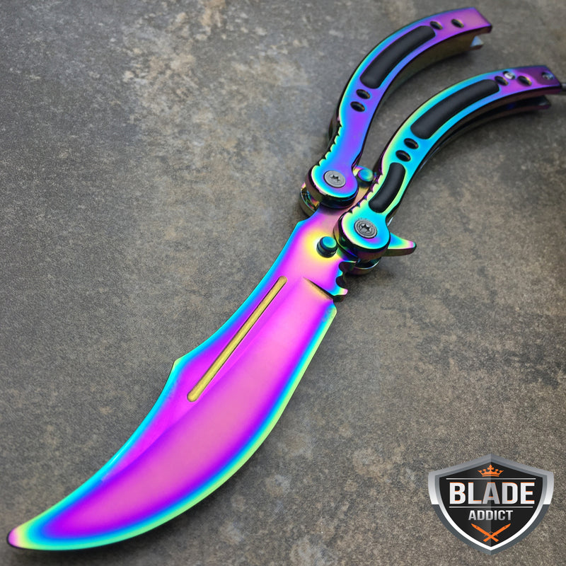CSGO BALISONG BUTTERFLY KNIFE RAINBOW SPECTRUM TRAINER