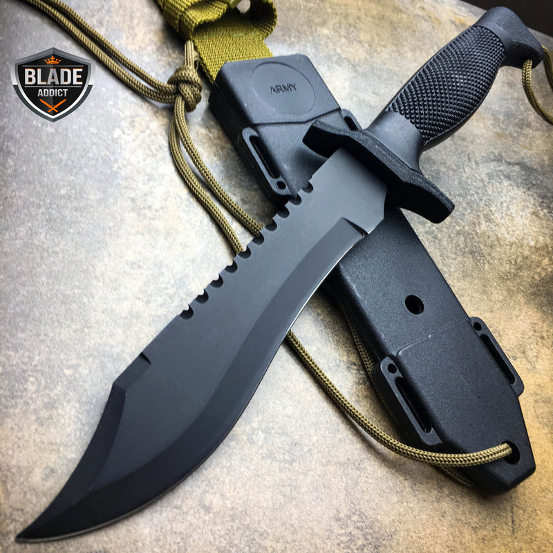 12" ARMY Hunting Fixed Blade Survival Knife Military Bowie