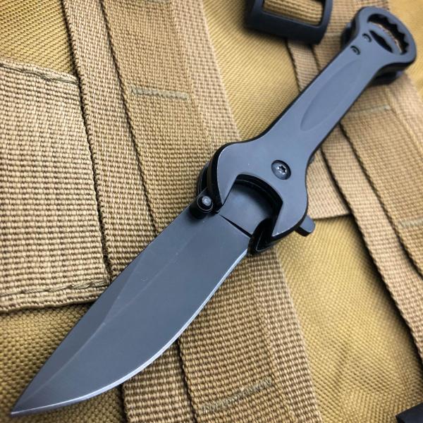 7.5" MULTI-TOOL WRENCH POCKET KNIFE TACTICAL SPRING ASSISTED OPEN FOLDING BLACK