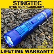 STINGTEC Tactical Stun Gun HIGH POWER Metal Rechargeable LED Flashlight - Blue - BLADE ADDICT