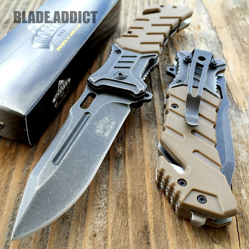 8" BALLISTIC Tactical Combat Spring Assisted Open Pocket Rescue Knife EDC
