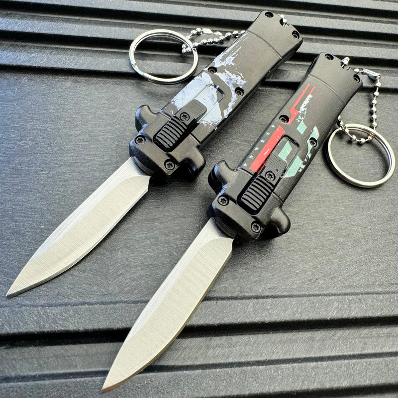 Punisher Mini Stiletto OTF Knife Keychains