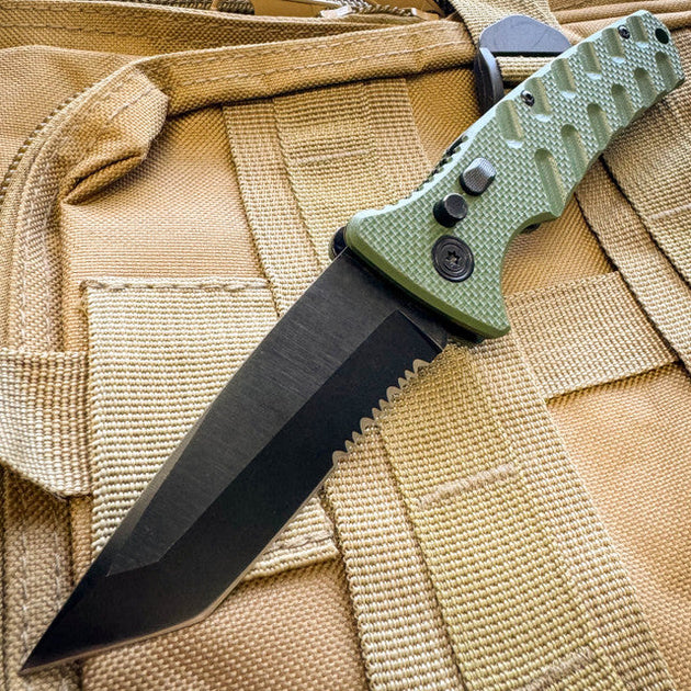 Atom Automatic Switchblade Knife Green | MEGAKNIFE WHOLESALE