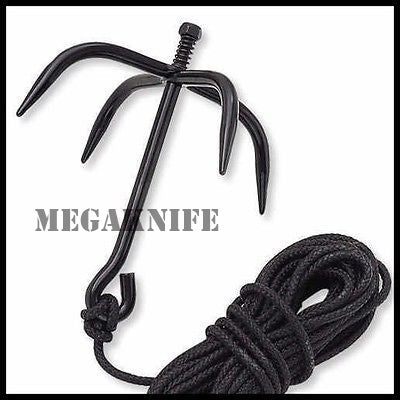 SWAT Black Tactical Folding Climbing Ninja Grappling Hook - New w/Nylo