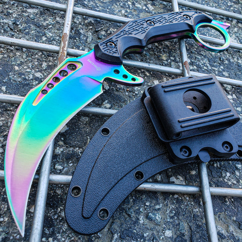 9.5" CSGO Tactical Combat Full Tang Talon FIXED BLADE Hunting Survival Karambit Knife