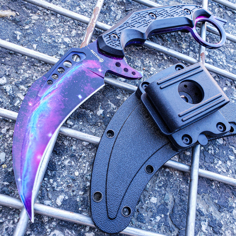 9.5" CSGO Tactical Combat Full Tang Talon FIXED BLADE Hunting Survival Karambit Knife