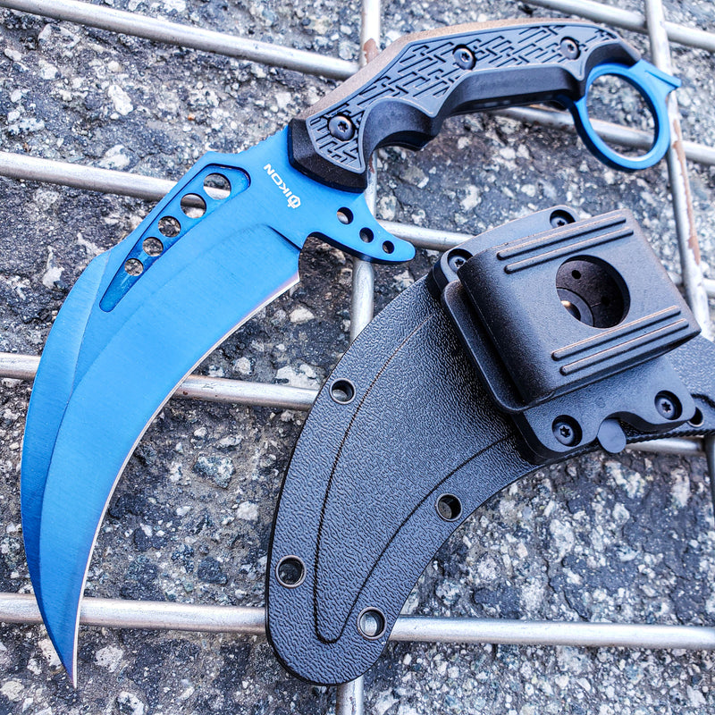 9.5" CSGO Tactical Combat Full Tang Talon FIXED BLADE Hunting Survival Karambit Knife