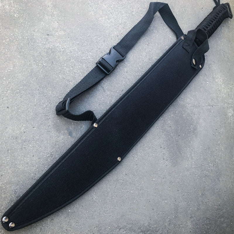 27" Black Ninja Tactical Full Tang Machete Sword