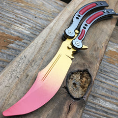 CSGO FADE UPGRADED Butterfly Slaughter BALISONG Trainer Knife