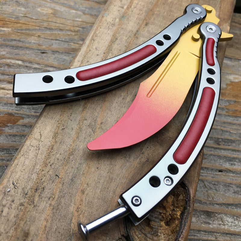 CSGO FADE UPGRADED Butterfly Slaughter BALISONG Trainer Knife