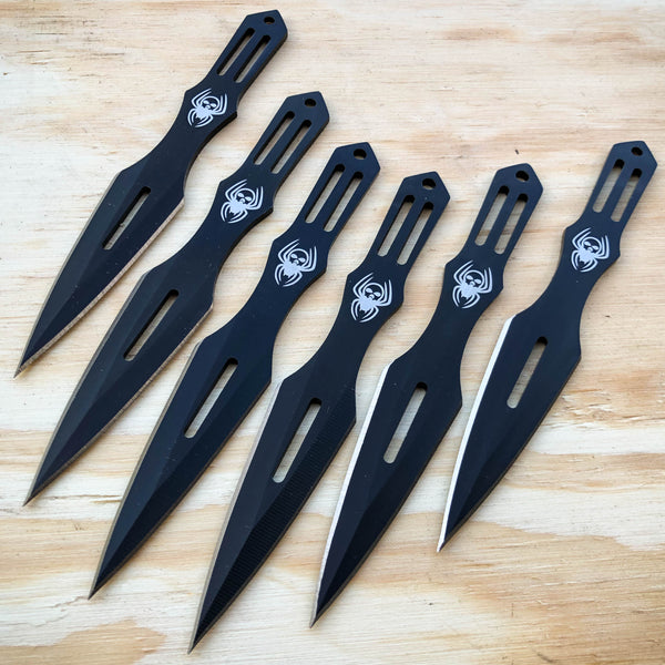 12 PCs 6 Ninja Hunting Rainbow Black Tactical Kunai Throwing Knife Set -  MEGAKNIFE