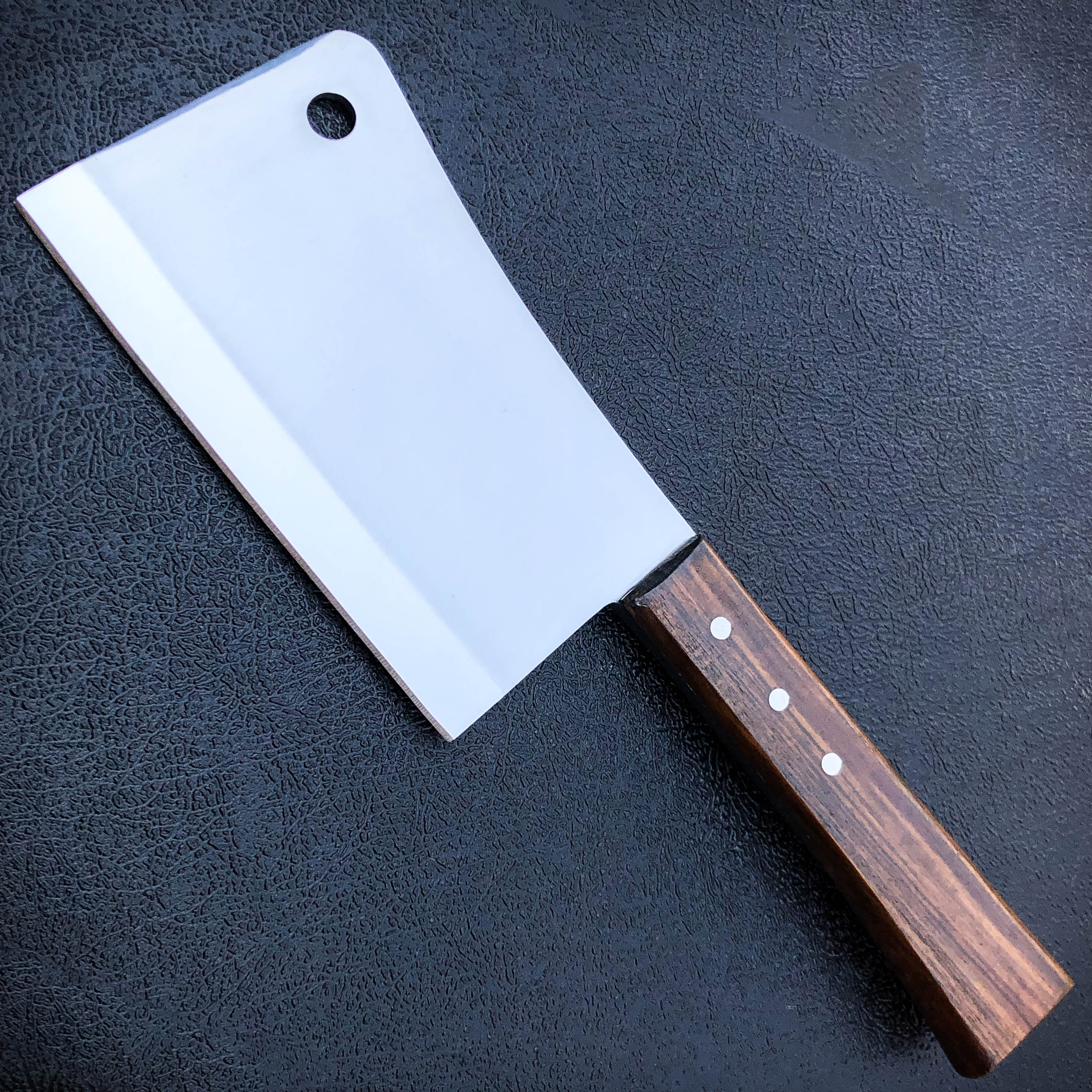Blue Wooden Handle Meat Cleaver