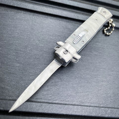 Mini Automatic Stiletto OTF w/ Key Chain (California Legal) - BLADE ADDICT