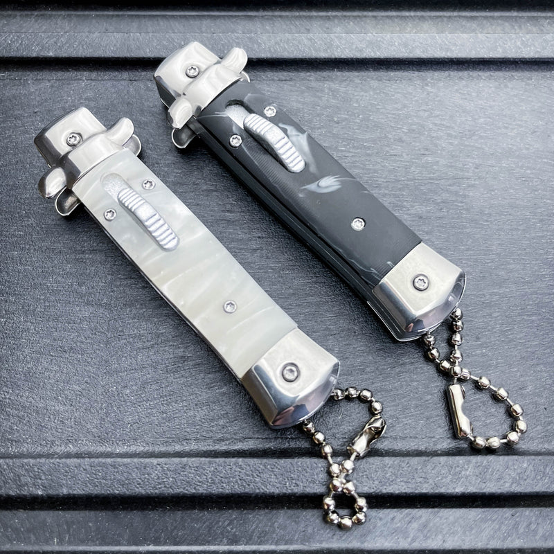 Mini Automatic Stiletto OTF w/ Key Chain (California Legal) - BLADE ADDICT