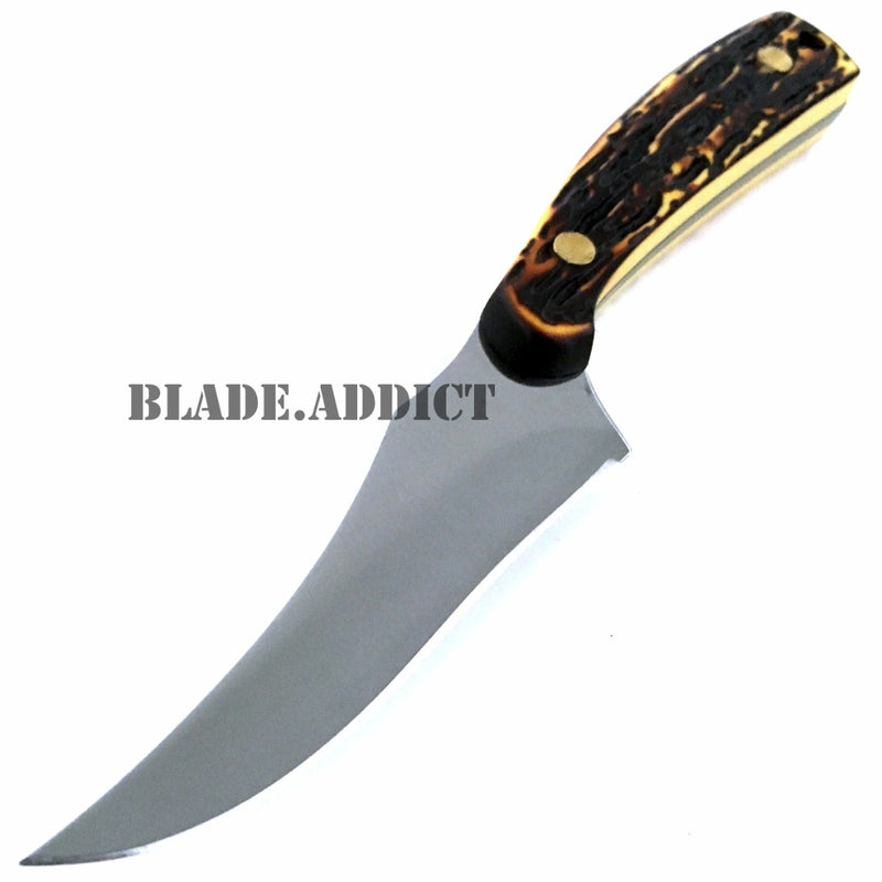 7" STAG TACTICAL SURVIVAL Skinning KNIFE Hunting Skinner Camping FIXED BLADE