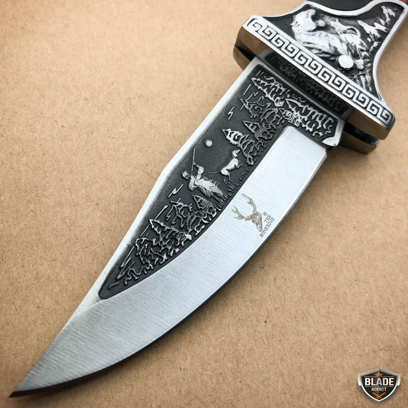 9" Back Lock Tactical Folding Pocket Knife Hunting Blade Engraved 3CR13 S Steel