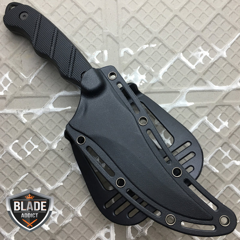 Tactical FULL TANG Survival Hunting Camping Skinning FIXED BLADE Knife BLACK NEW