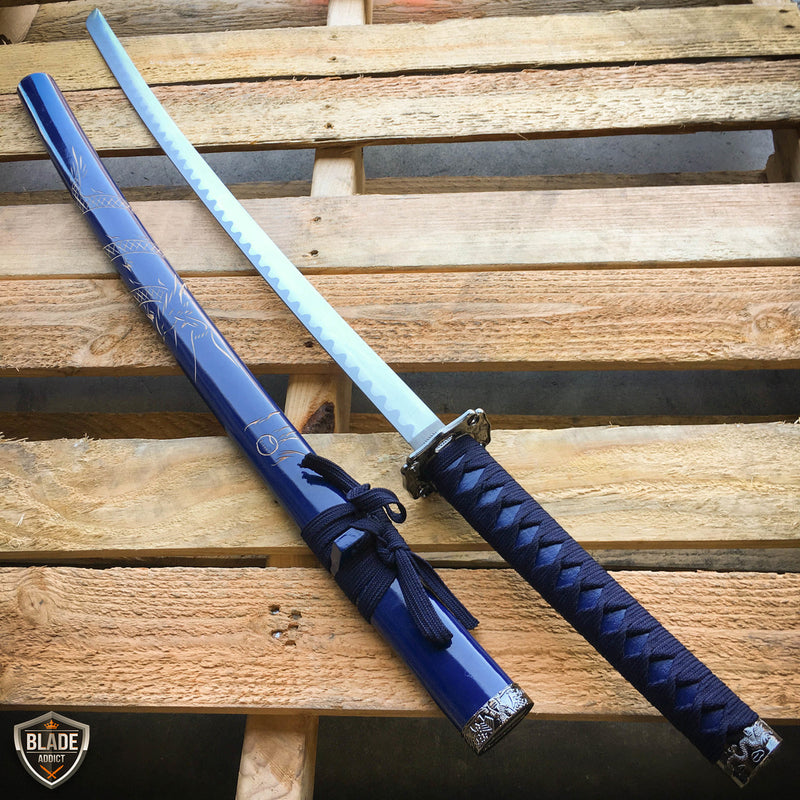 Japanese Samurai Sword KATANA High Carbon Steel Ninja Blade Dragon Tang Machete