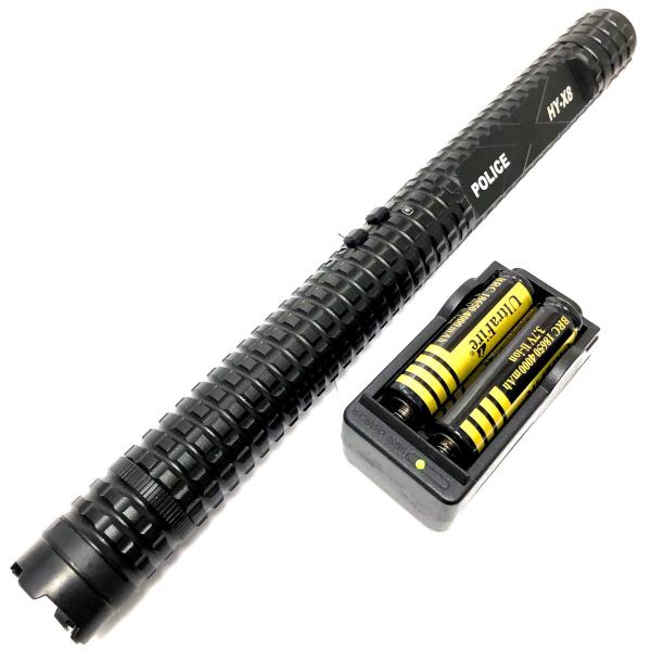 13.5" Metal POLICE Stun Gun Rechargeable LED Flashlight