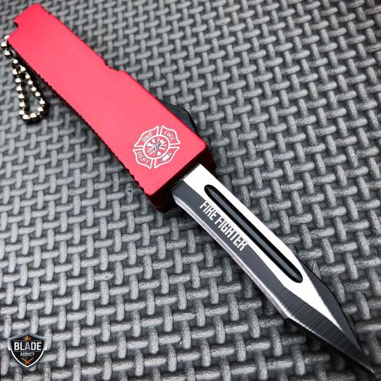 Fire Dept Police Tactical Micro OTF Pocket Knife