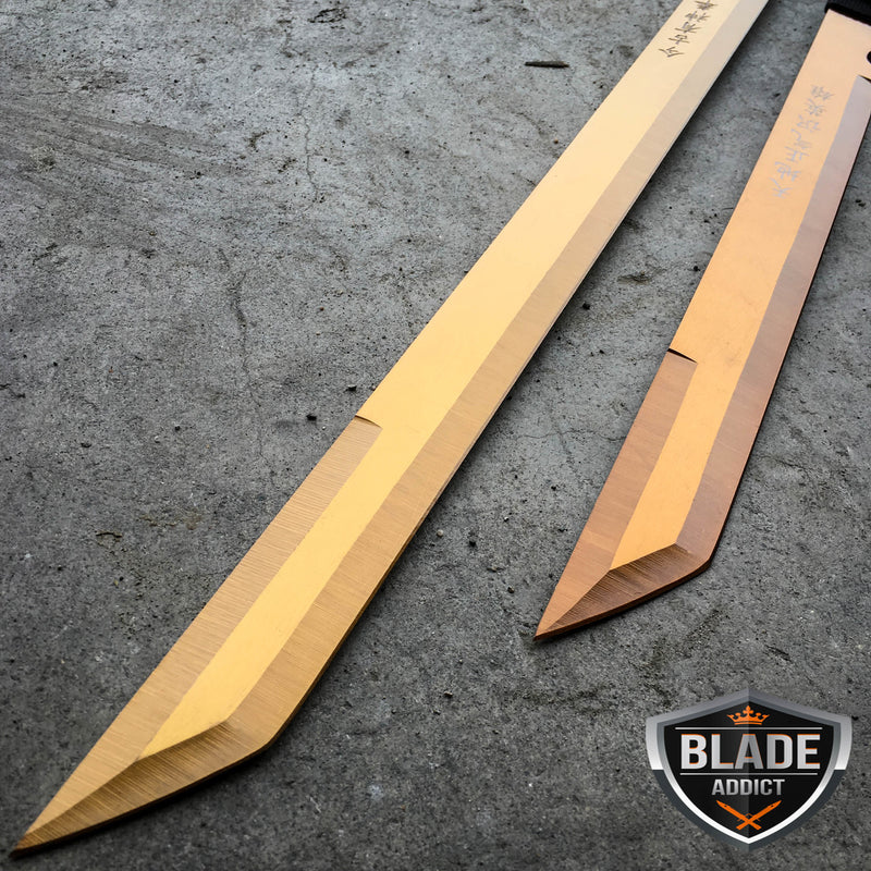 2PC 27" & 18" NINJA GOLD SWORD SET Machete