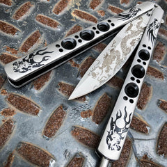 Silver Dragon Striker Balisong Butterfly Knife