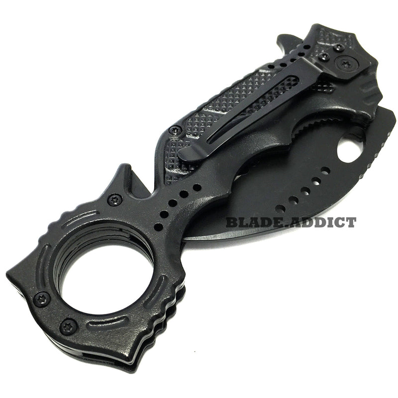 8" KARAMBIT Hawkbill Tactical Claw Spring Assisted Pocket Knife Rescue EDC