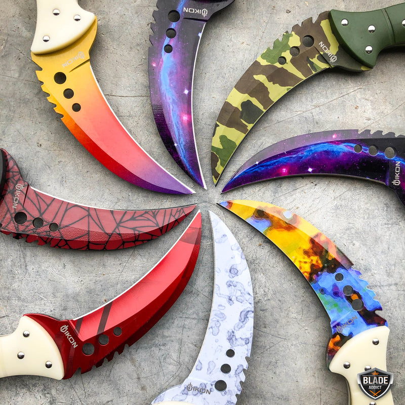 8.5" Tactical CSGO Talon FIXED BLADE Counter Strike Combat Karambit Claw Knife