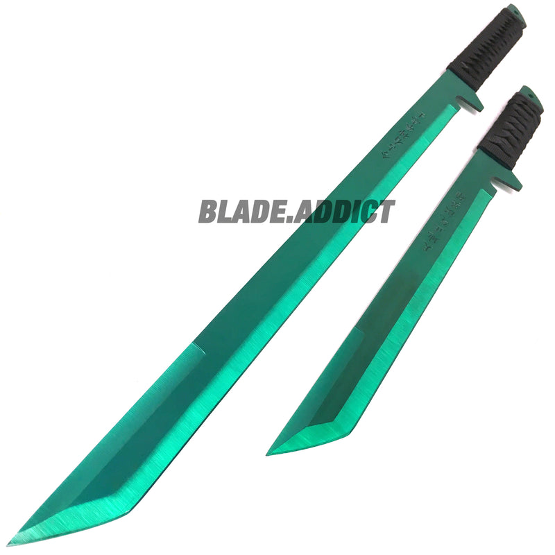 27" & 18" NINJA GREEN SWORD SET