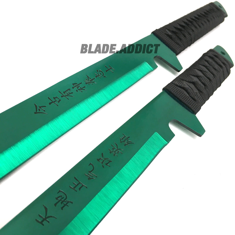 27" & 18" NINJA GREEN SWORD SET