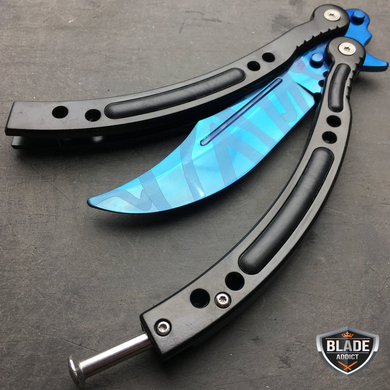 CSGO Butterfly Trainer Slaughter Blue Balisong Limited Edition Knife