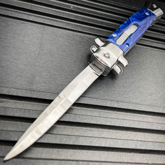 Classic Gentleman Italian Stiletto OTF Blue - BLADE ADDICT