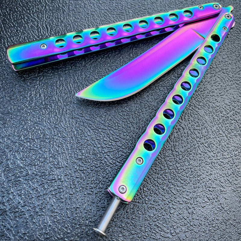 11" Demon Balisong Rainbow - BLADE ADDICT