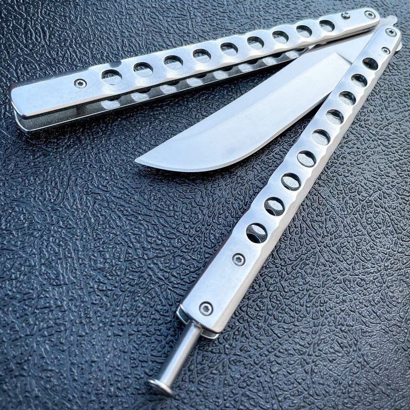 11" Demon Balisong Silver - BLADE ADDICT