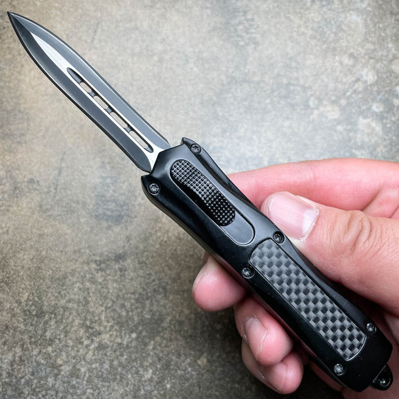 7" Torpedo Carbon Fiber OTF Double Sided Blade - BLADE ADDICT