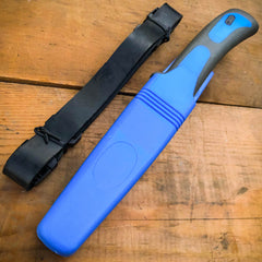 Scuba Diving Knife FIXED BLADE Sheath Dive Leg + Arm Straps Stainless Steel Blue