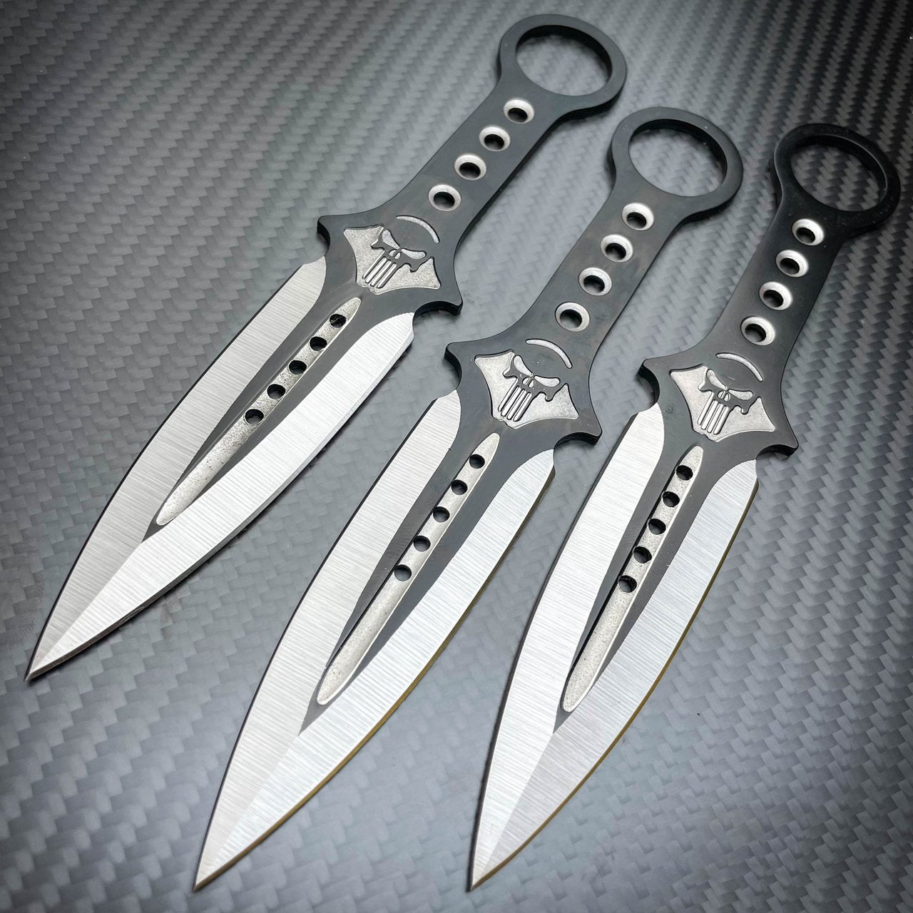 3 Pc 8 Ninja Tactical Combat Naruto Kunai Throwing Knife Set w/ Sheath  Hunting - MEGAKNIFE